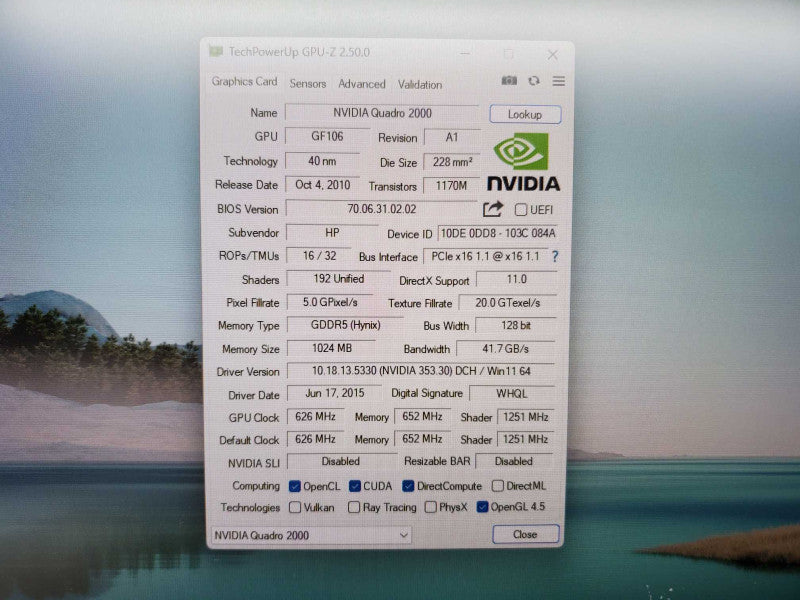 Nvidia Quadro 2000 1GB PCI-E x16 Dual D-Port DVI Graphics Card (
