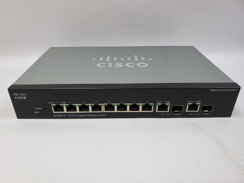 Cisco SG300-10 10-Port Gigabit Managed Network Switch (