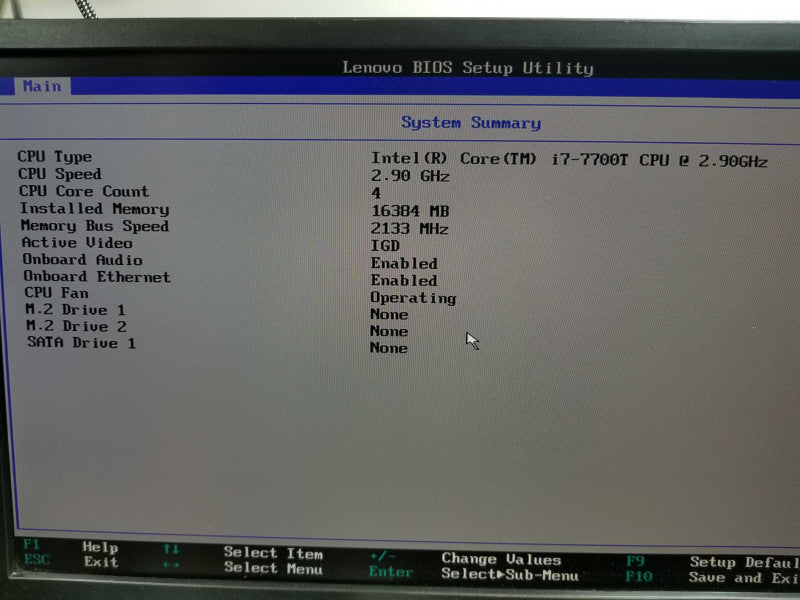 Lenovo ThinkCentre M910q Core i7-7700t @ 2.90GHz 16GB NO HDD ~
