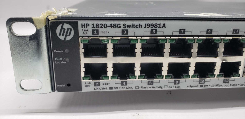 HPE J9981A HP 1820-48G 48-Ports 1U rack-mountable Switch / FACT. RESET #