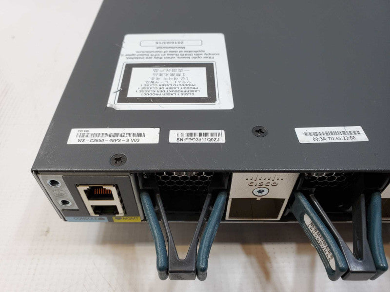 Cisco WS-C3650-48PS-S 48 Port PoE Managed Switch *Factory Defaulted* (