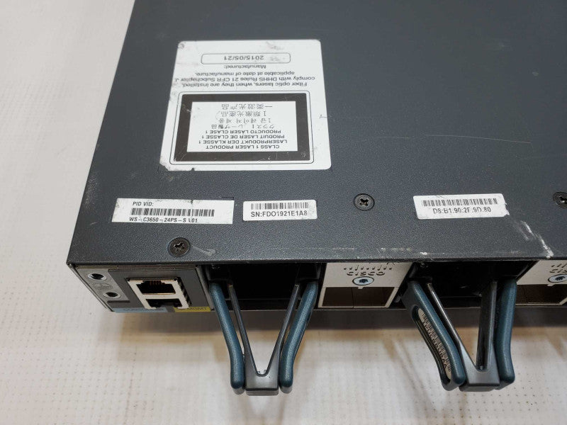 Cisco WS-C3650-24PS-S 24 Port Gigabit PoE+ *Factory Defaulted* (