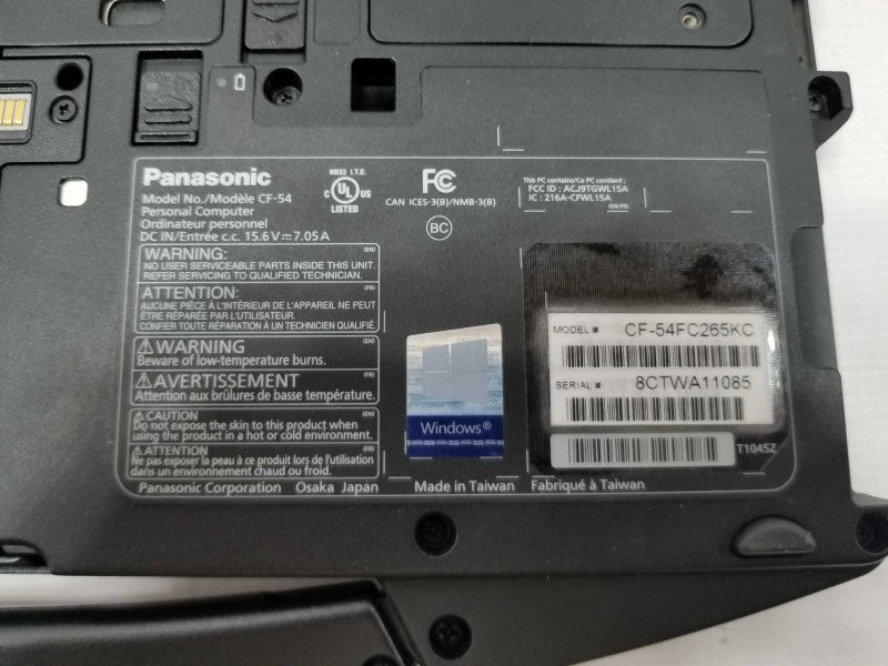Panasonic Toughbook CF-54 mk2 with i5-6300U CPU, 4GB DDR4, AS-IS ~