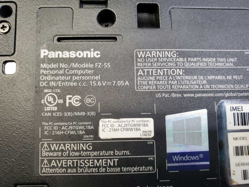 Panasonic Toughbook FZ-55 Intel i5 vPro No RAM/ HDD for parts or repair )