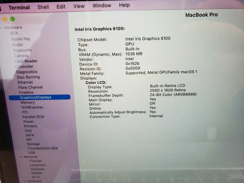MacBook Pro 2015 13\\" Retina i5-5257U @ 2.7 GHz 8GB Ram 250GB SSD *AS IS* (
