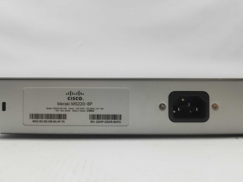 Cisco Meraki MS220-8P 8-Port Gigabit PoE Cloud Managed Switch - Unclaimed  ~