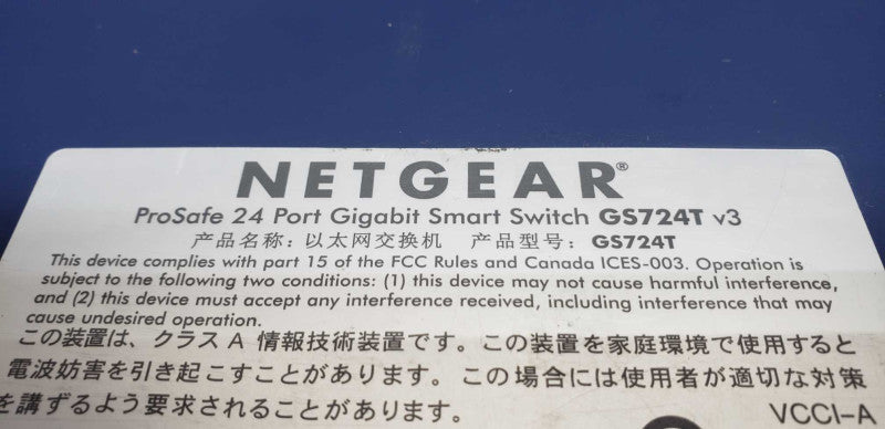 Netgear proSafe 24x port gigabit smart switch GS724T V3 / FACT.RESET #