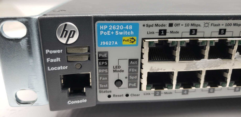 HP 2620-48 PoE+ Switch J9627A 48x fast port switch / FACTORY RESET #