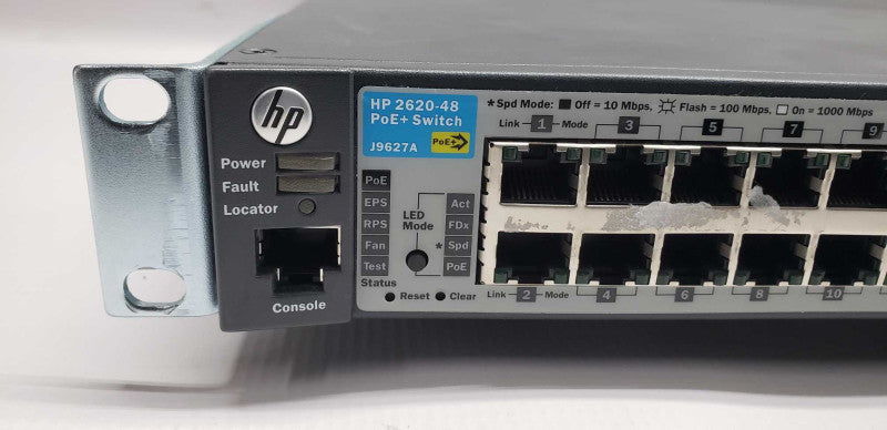 HP 2620-48 PoE+ Switch J9627A 48x fast port switch / FACTORY RESET #