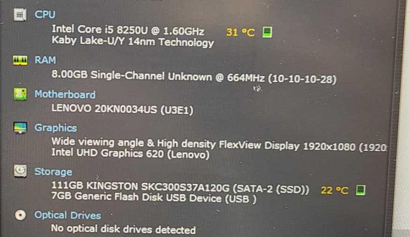 Lenovo ThinkPad E480 i5-8250U 1.6GHz 8GB RAM 120GB SSD 14\\" $