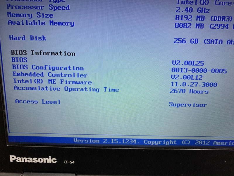Panasonic ToughBook CF-54 mk2 with i5-6300U CPU 8GB RAM & 256GB SDD Storage  -
