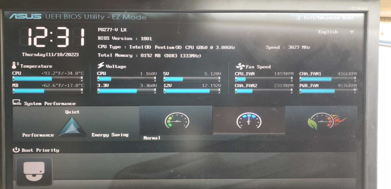 Custom PC Pentium G860 @ 3.00ghz / 8gb ram / P8Z77-V Motherboard #