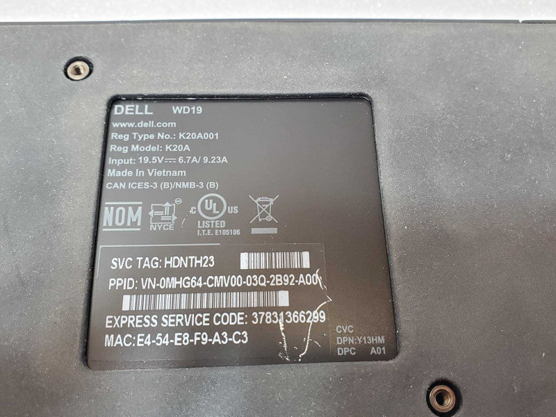 Dell WD19S K20A001 USB-C Docking Station, See pictures, Tested _