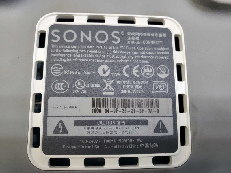 Sonos Connect Smart Wireless Multimedia Stereo Adaptor AS-IS )