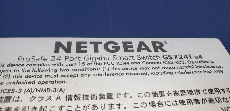 Netgear Prosafe 24x port gigabit switch GS724T V4 / fact.reset default #