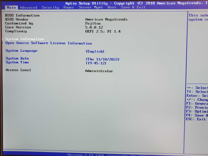 Fujitsu Primergy RX2540 M4 Chassis with 16GB 1x PSU, Working MB, Read _