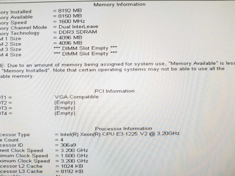 Dell Precision T1650, Xeon E3-1225v2 3.2GHz/8GB, Radeon HD 7750, NO HDD ~
