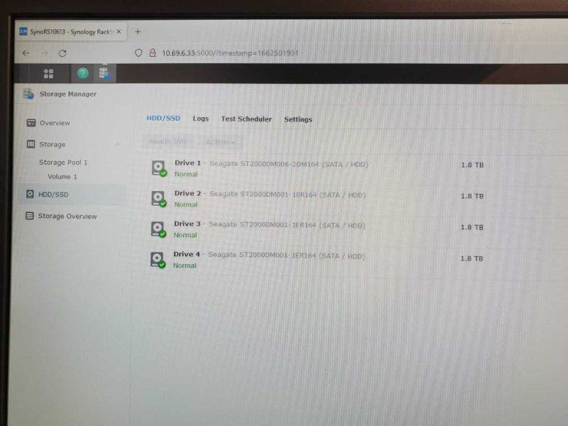 Synology RackStation RS10613xs+ 9-BAY NAS with 4x 2TB HDDs, 2x PSU _