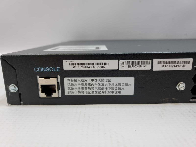 Cisco Catalyst 2960 WS-C2960-48PST-L 48-Ports Rack-Mountable Switch (