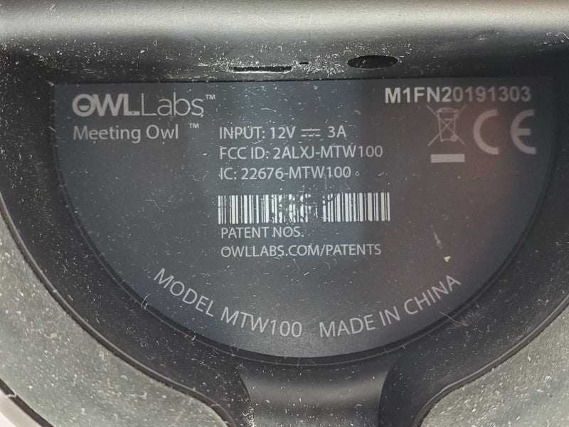 Owl Labs Meeting Owl MTW100 360 Degree 720p Video Conference Camera, AS-IS _