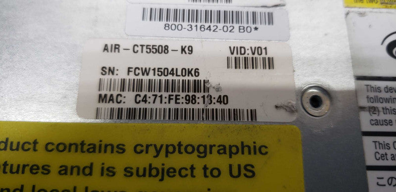 Cisco 5500 series wireless controller AIR-CT5508-K9 / FACT.RESET CONFIG ERASED #
