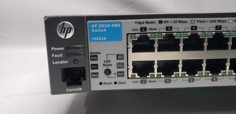 HP 2810-48G switch J9022A 48 Port Gigabit Managed Ethernet Switch / fact.reset #