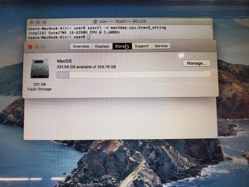MacBook Air 2015 13\\" Core i5-5250U @ 1.6 GHz 8GB Ram 250GB SSD (