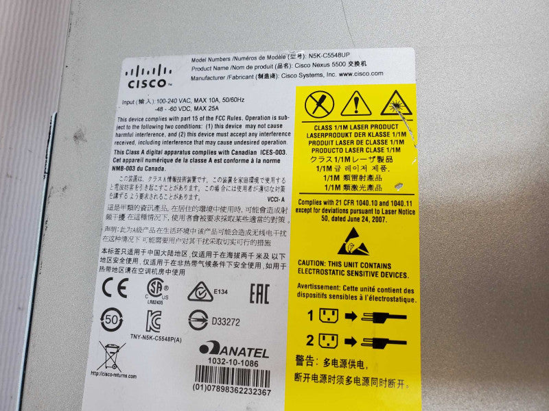 Cisco Nexus 5500 Switch N5K-C5548UP 32 Port Switch (