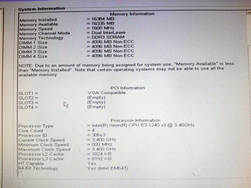 Dell Precision T1700 Xeon E3-1240v3 @ 3.40GHz 16GB RAM QUADRO K2000 +