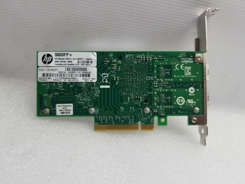 HP 560SFP+ 10GB DUAL PORT SFP+ Ethernet Adapter ~