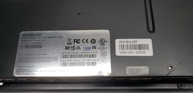 avigilon hd video appliance pro VMA-AS1-24P09 i7-3770 / 8gb ram / no HDDs #