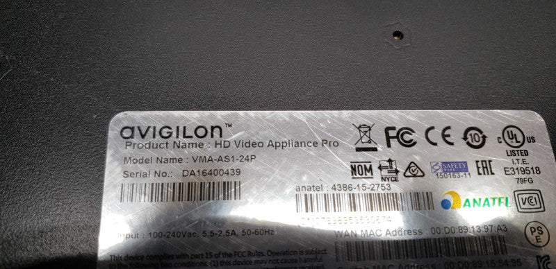 avigilon hd video appliance pro VMA-AS1-24P i7-3770 / 8gb ram / no HDDs #