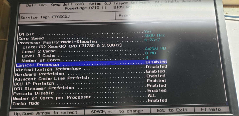 dell poweredge R210 (II) xeon E3-1280 @ 3.50ghz / 16gb ram / see notes #