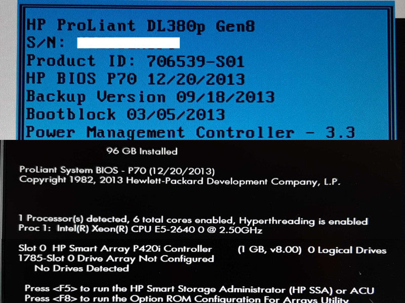 HP ProLiant DL380p Xeon E5-2640 @ 2.50GHz 96GB RAM P4210i - No HDD +