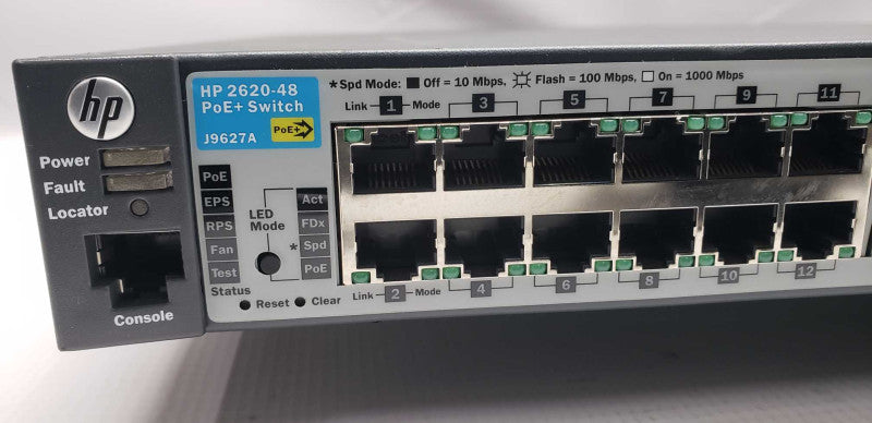 HP 2620-48 PoE+ Layer 3 Switch J9627A / FACTORY RESET  #