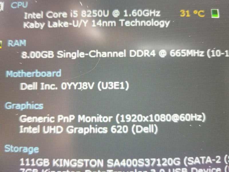 Dell Latitude 3490 14\\" Laptop i5-8250U 1.60GHz 8GB RAM, 120 GB SSD ~