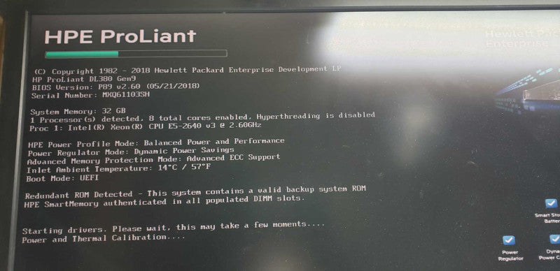 HP Proliant DL380 Gen9 Xeon E5-2640 V3 @ 2.60ghz / 32gb ram / P440ar Raid Ctrl #