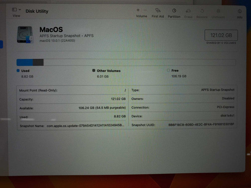Macbook Pro 2017 13\\" A1708 Core i5-7360U @ 2.3GHz 8GB 120GB SSD (