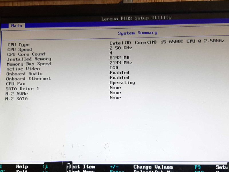 Lenovo ThinkCentre M900 i5-6500T @ 2.50Ghz 8GB RAM - No HDD/Caddie +