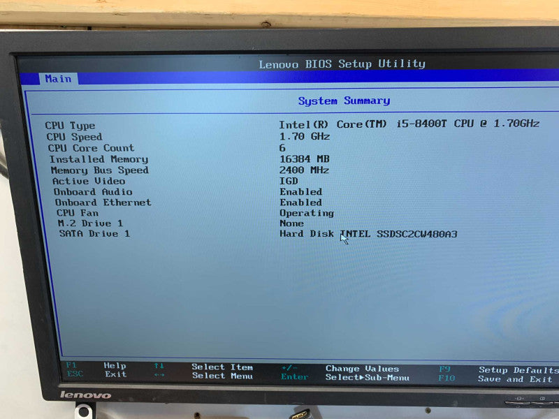 Lenovo M720q Tiny with i5-8400T CPU 16GB RAM & 480GB SSD  -