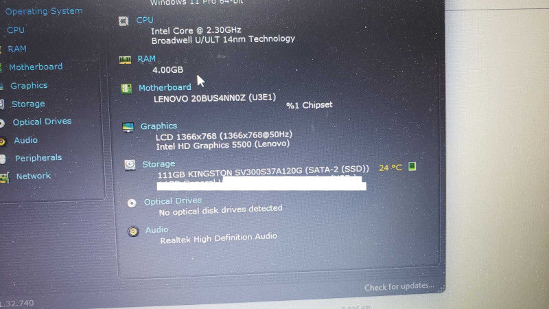 Lenovo Thinkpad T450 Laptop i5-5300U 2.3GHz DDR3 8GB 120GB SSD 14\\" [