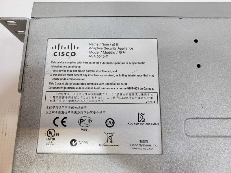 Cisco ASA 5515-X Adaptive Security Firewall Appliance (