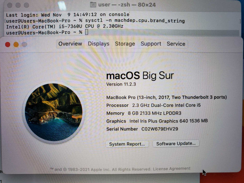 MacBook Pro 2017 13\\" Core i5-7360U @ 2.3 GHz 8GB Ram 250GB SSD *READ* (