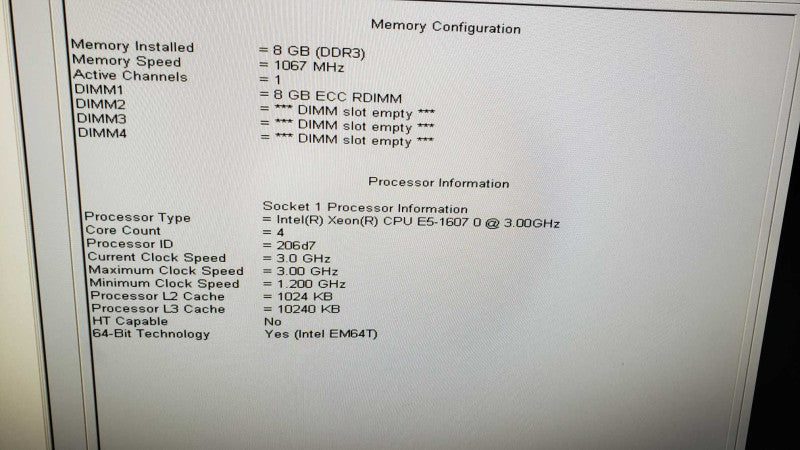 Dell Percision T3600 Xeon E5-1607 @ 3.0 8GB ECC DDR3 QUADRO 600 GPU [