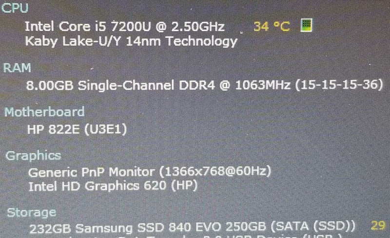 HP ProBook 440 G4, i5-7200U 2.5GHz/8GB DDR4, 250GB SSD, READ* ~