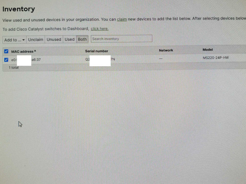Cisco Meraki MS220-24P-HW 24-Port PoE Gigabit Switch - Unclaimed _