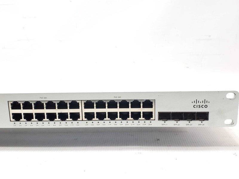Cisco Meraki MS220-24P-HW 24-Port PoE Gigabit Switch - Unclaimed _
