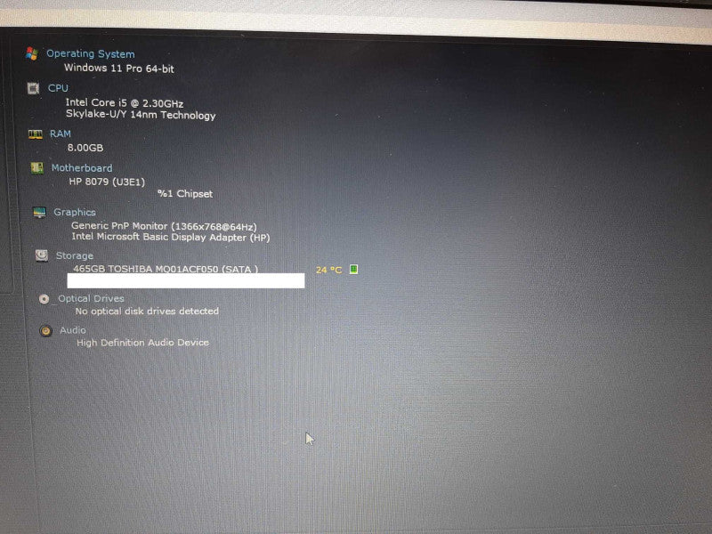 HP EliteBook 850 G3 15.6\\" i5-6200U @ 2.30GHz 8 GB RAM  465 GB SSD +