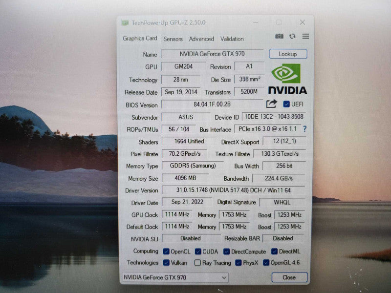 ASUS NVidia GTX 970 Strix 4GB Graphics Card (