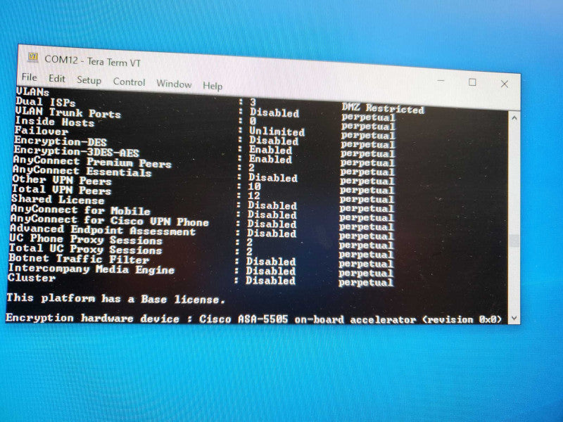 CISCO ASA5505 Adaptive Security Appliance Firewall _ Factory Reset )